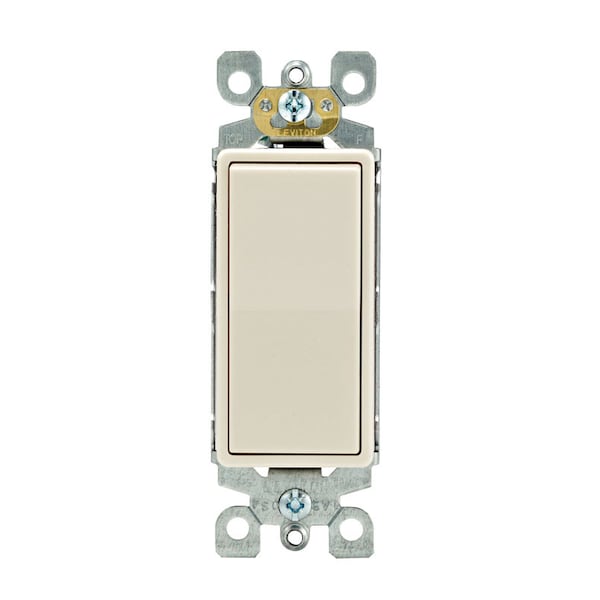 Leviton Decora 15 amps Single Pole Rocker AC Quiet Switch Light Almond 10 pk